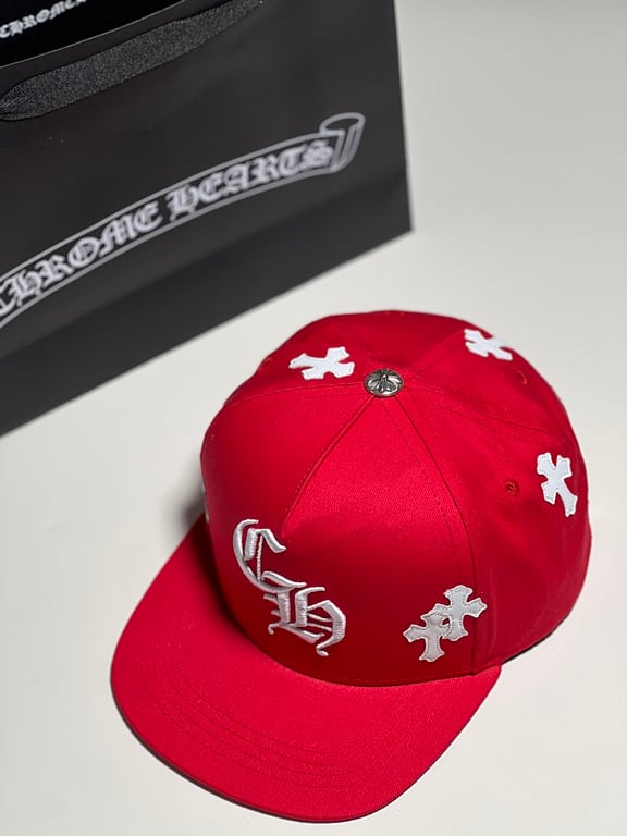 Chrome Hearts Red Leather Patch Cross Cap - 7