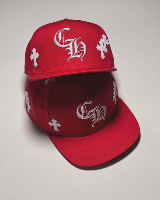 Chrome Hearts Red Leather Patch Cross Cap - 9