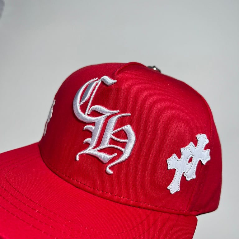 Chrome Hearts Red Leather Patch Cross Cap - 10
