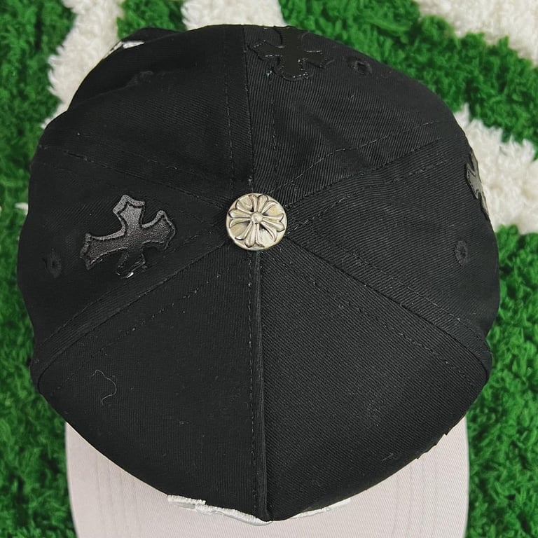 Chrome Hearts CH Leather Patch Trucker Hat Black Grey - 14