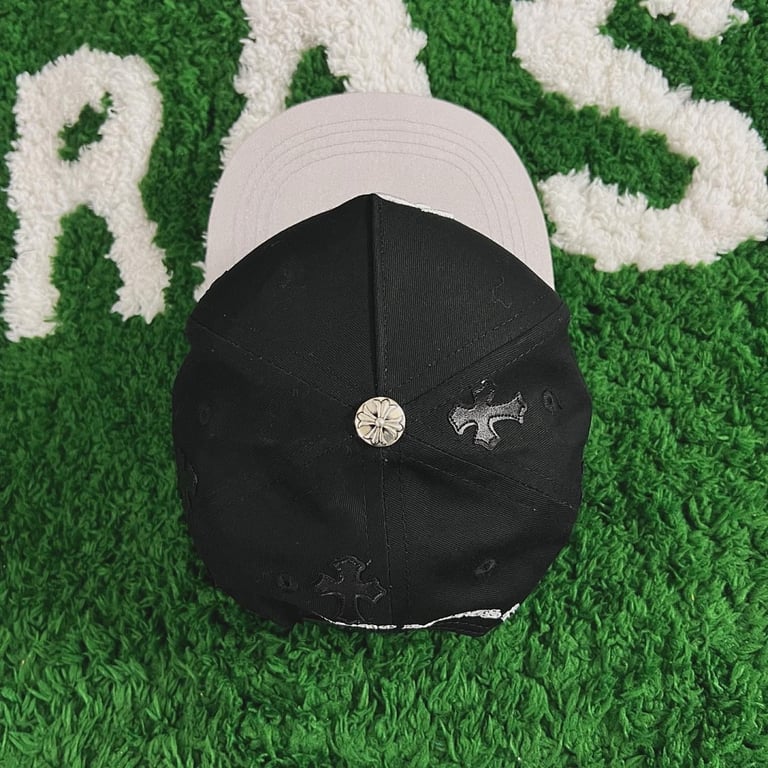 Chrome Hearts CH Leather Patch Trucker Hat Black Grey - 15