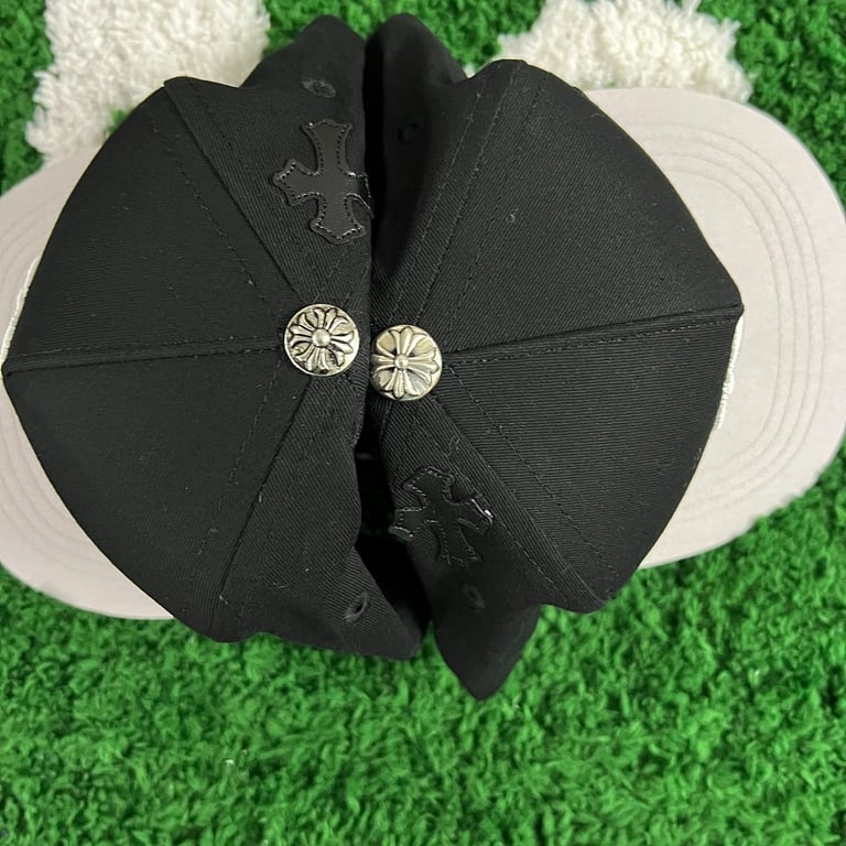 Chrome Hearts CH Leather Patch Trucker Hat Black Grey - 3