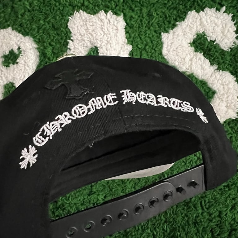 Chrome Hearts CH Leather Patch Trucker Hat Black Grey - 5