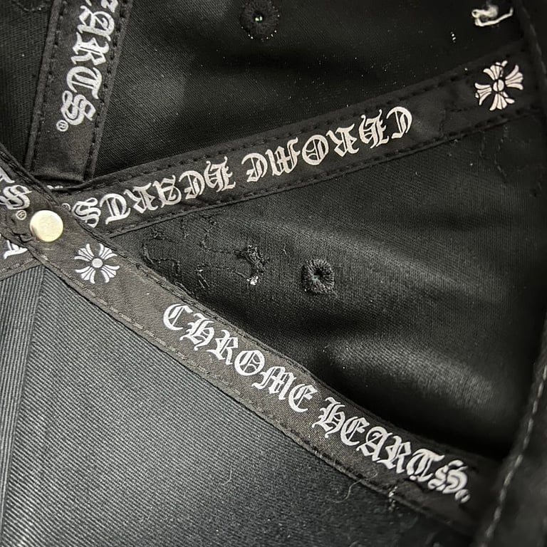Chrome Hearts CH Leather Patch Trucker Hat Black Grey - 9