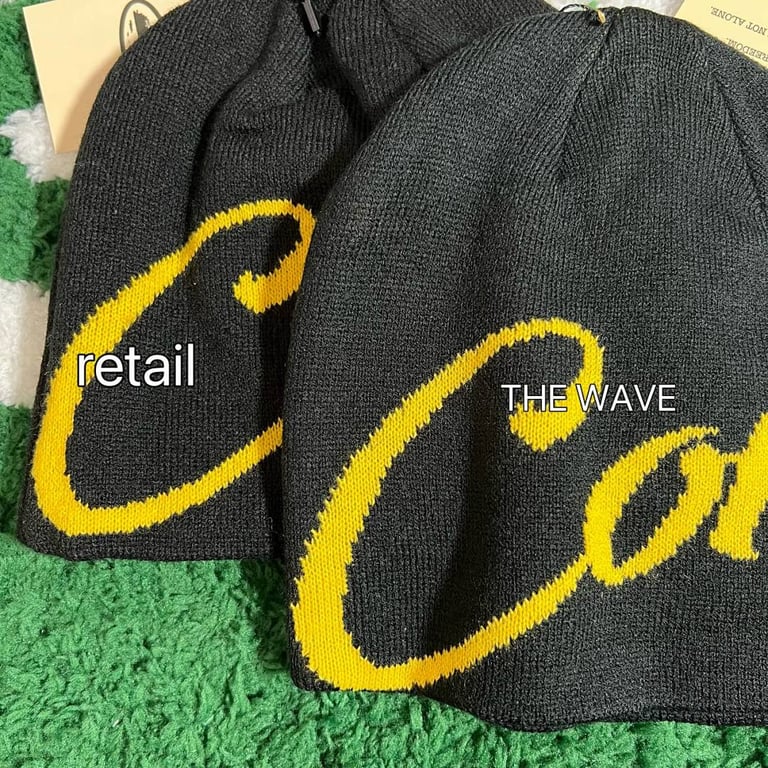 Corteiz Script Logo Beanie Black Yellow - 5