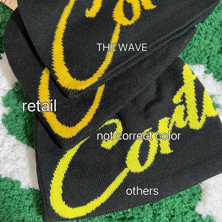 Corteiz Script Logo Beanie Black Yellow - 6