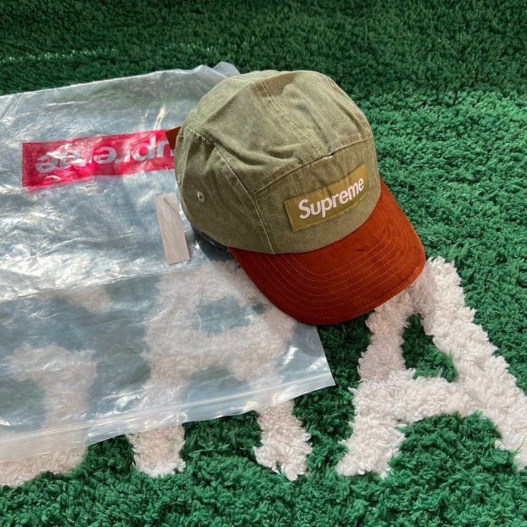Supreme 5-Panel Camp Cap Olive Orange - 5
