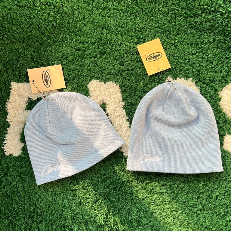 Corteiz Script Logo Beanie Light Blue - 3