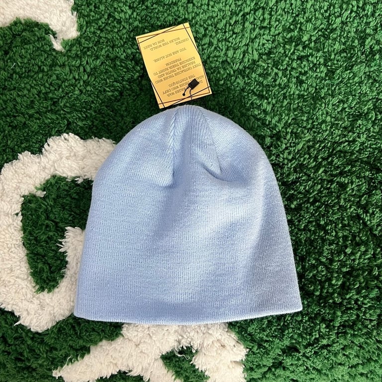 Corteiz Script Logo Beanie Light Blue - 4