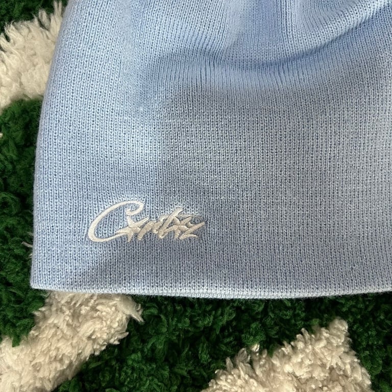 Corteiz Script Logo Beanie Light Blue - 5