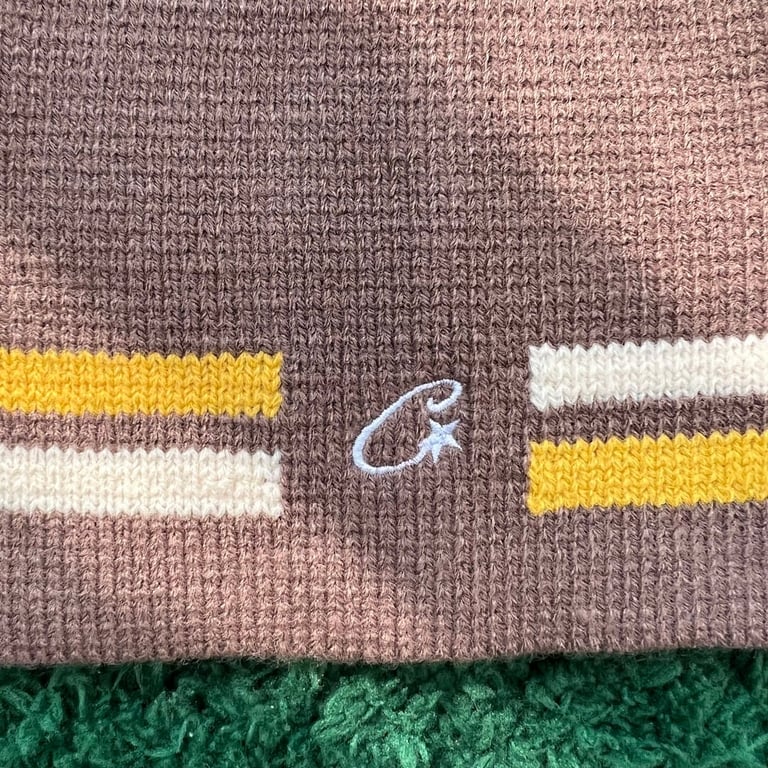 Corteiz Knit Stripe Beanie Brown - 6