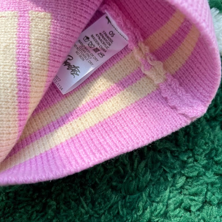 Corteiz Embroidered Striped Beanie Pink - 8