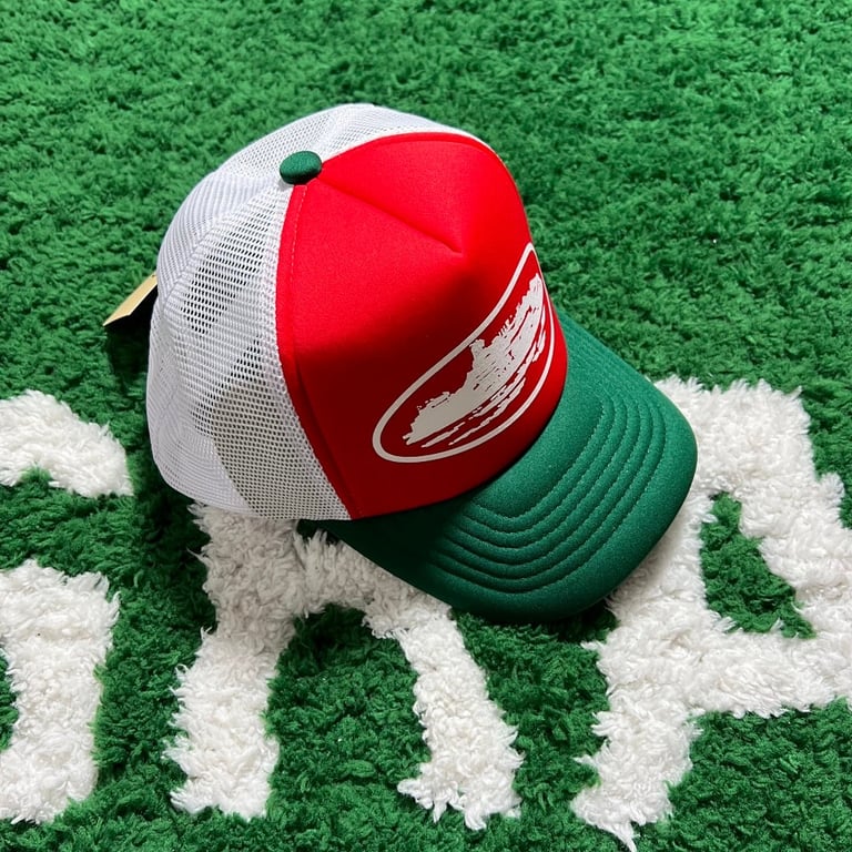 Corteiz Alcatraz Trucker Hat Red/Green - 12