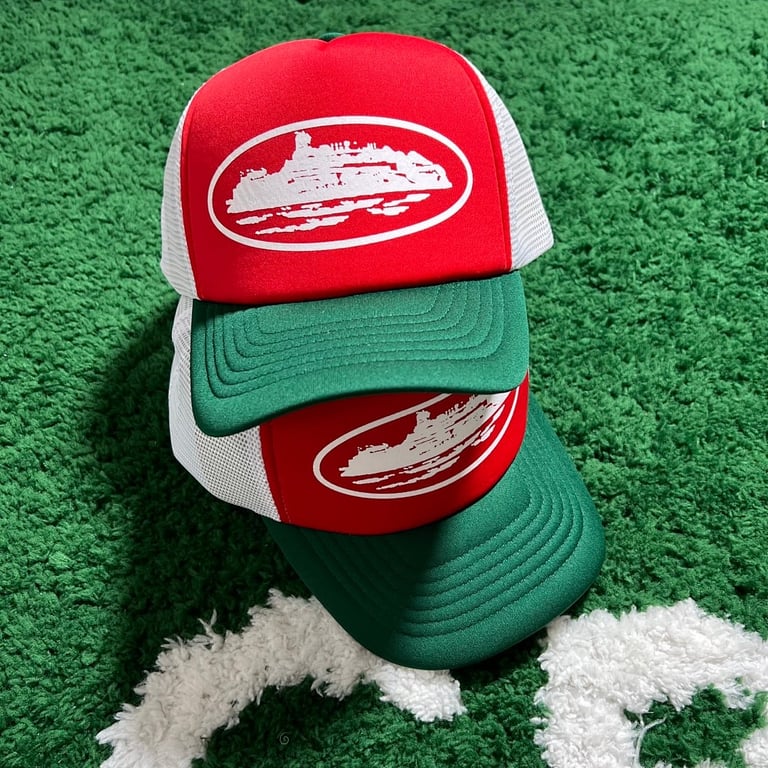 Corteiz Alcatraz Trucker Hat Red/Green - 7