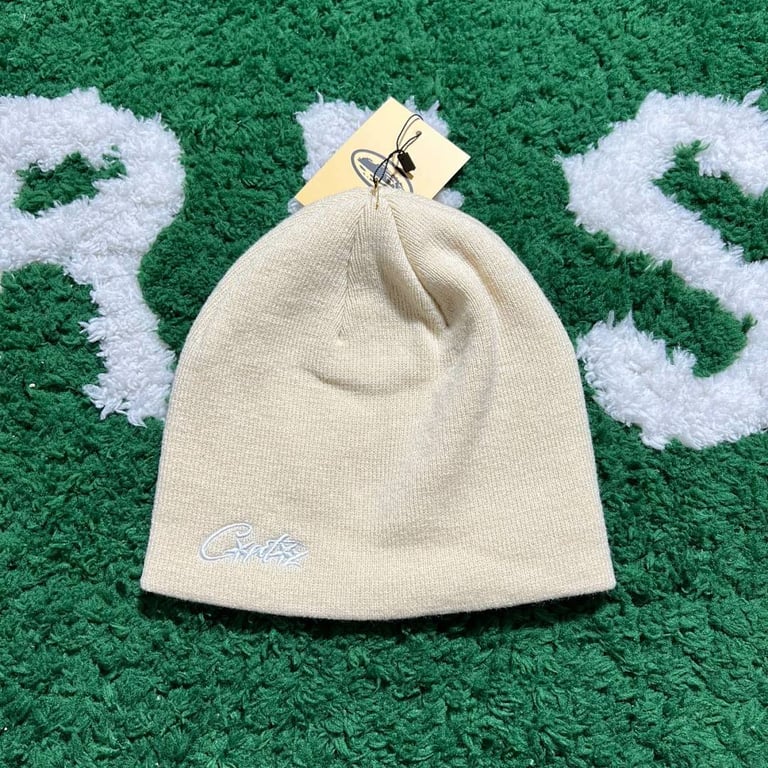 Corteiz Small Logo Beanie Beige - 8