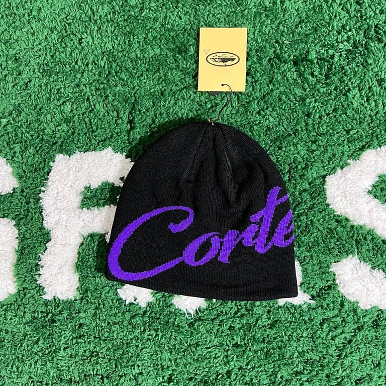Corteiz Script Beanie Black Purple - 7