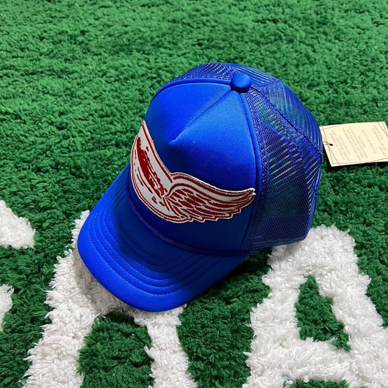 Corteiz Wing Chi'ban Trucker Hat Black Blue - 3