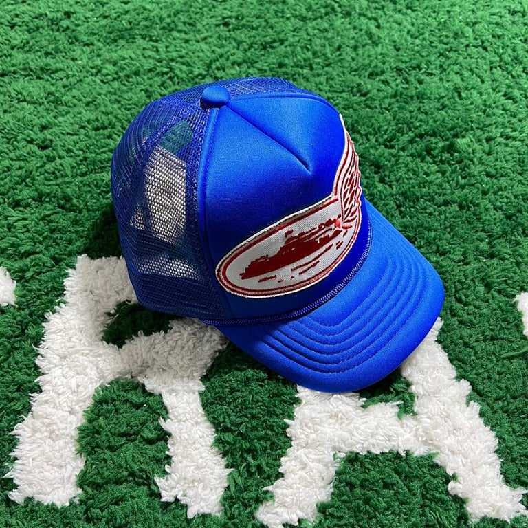Corteiz Wing Chi'ban Trucker Hat Black Blue - 8