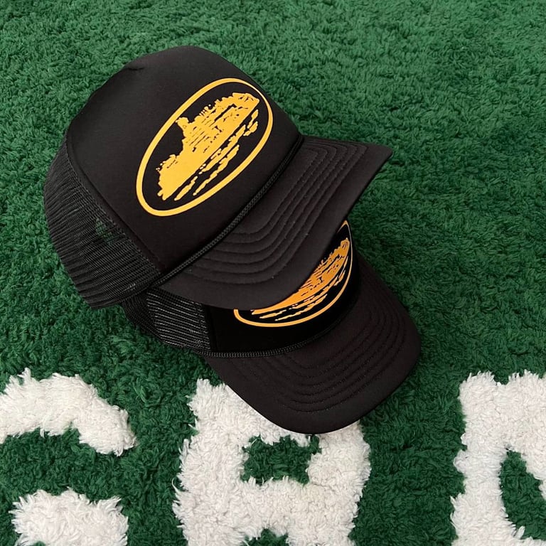 Corteiz Alcatraz Trucker Hat Black/Yellow - 3