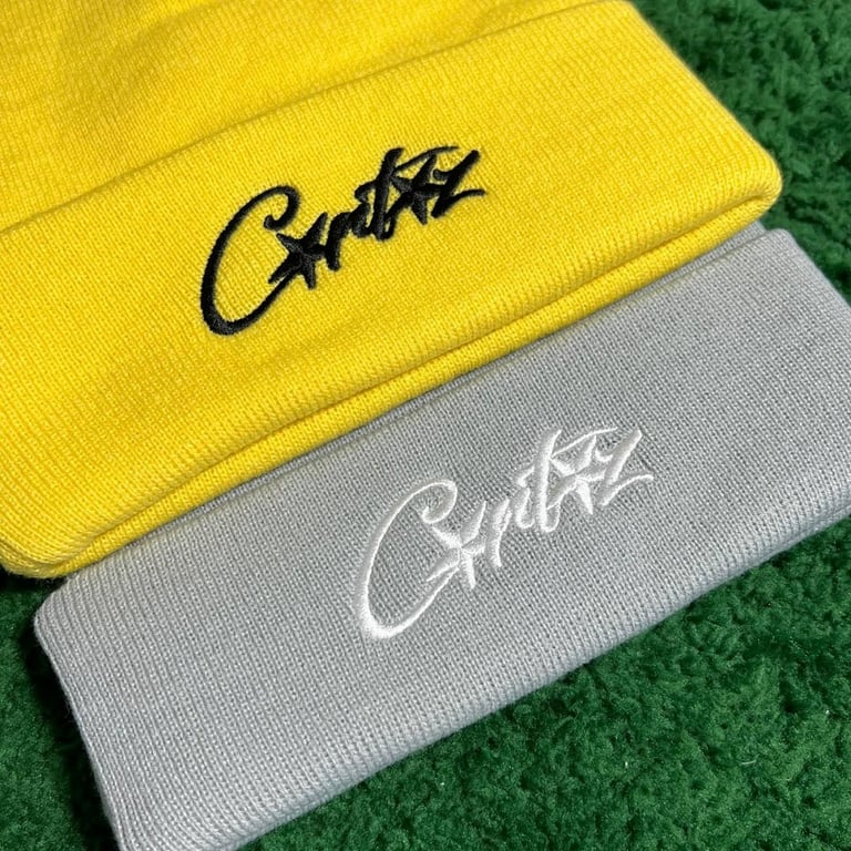 Corteiz Embroidery Beanie Grey/Yellow - 3
