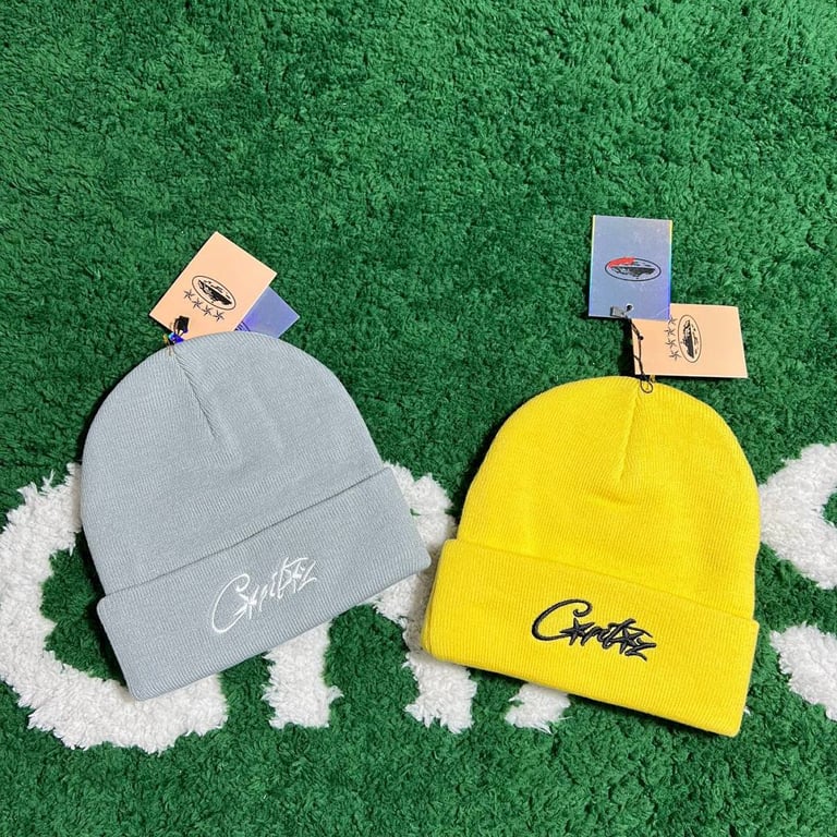 Corteiz Embroidery Beanie Grey/Yellow - 6