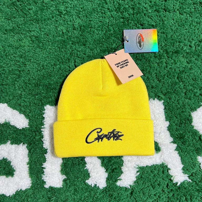 Corteiz Embroidery Beanie Grey/Yellow - 7
