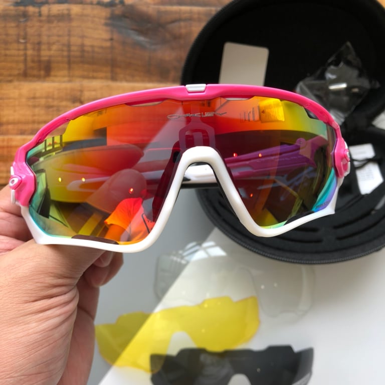 Oakley Jawbreaker OO9270 Pink White Sunglasses - 9