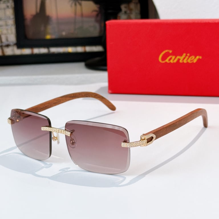 Cartier CT0012 Rimless Wood Sunglasses - 2
