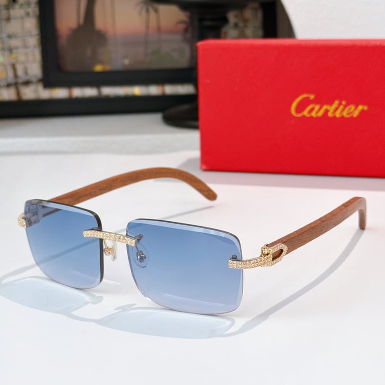 Cartier CT0012 Rimless Wood Sunglasses - 3