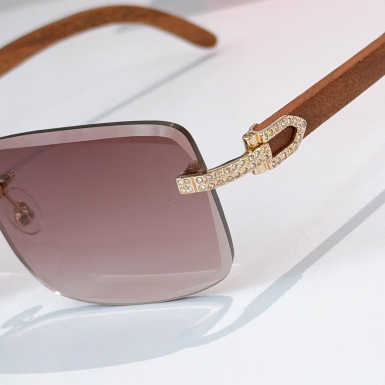 Cartier CT0012 Rimless Wood Sunglasses - 5