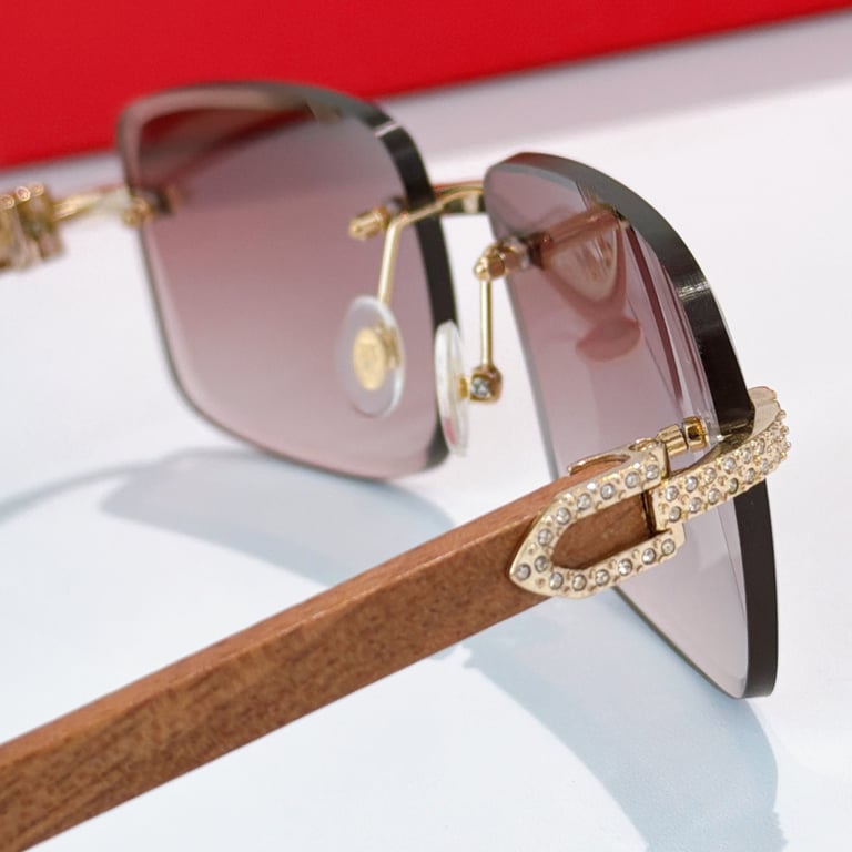 Cartier CT0012 Rimless Wood Sunglasses - 7