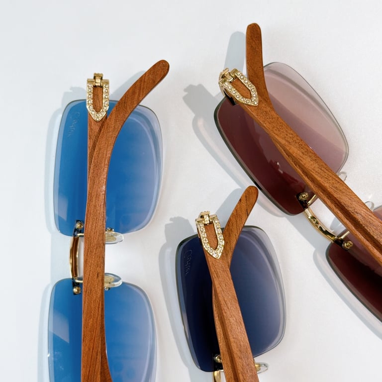 Cartier CT0012 Rimless Wood Sunglasses - 8
