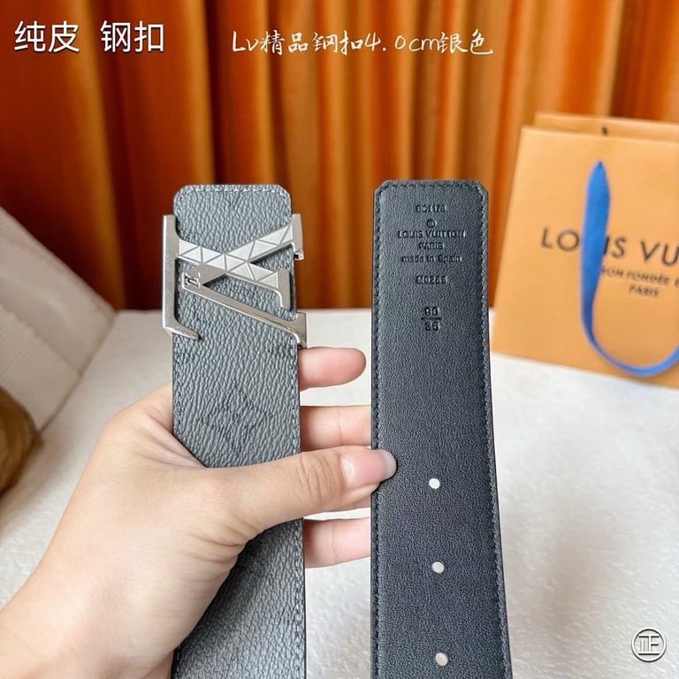 Louis Vuitton Monogram Eclipse Belt Silver Buckle - 2