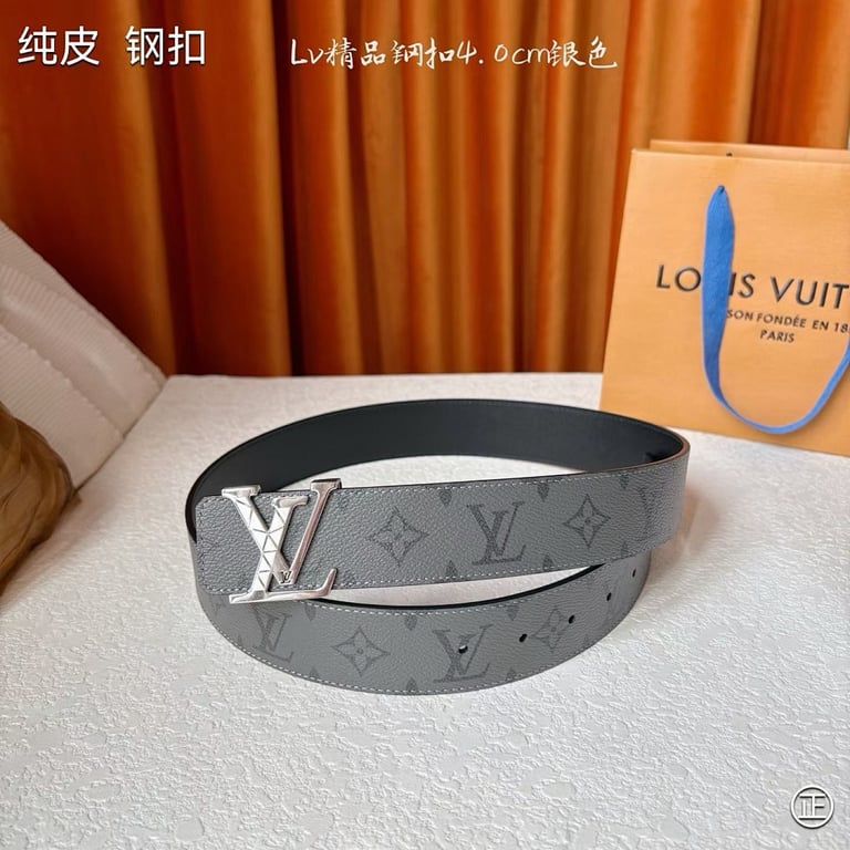 Louis Vuitton Monogram Eclipse Belt Silver Buckle - 4