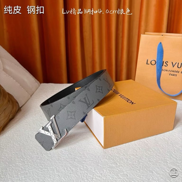 Louis Vuitton Monogram Eclipse Belt Silver Buckle - 6