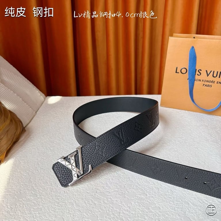 Louis Vuitton Monogram Belt Silver Buckle - 3