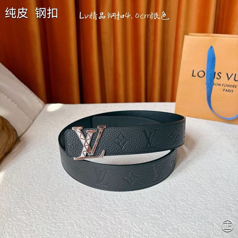 Louis Vuitton Monogram Belt Silver Buckle - 4