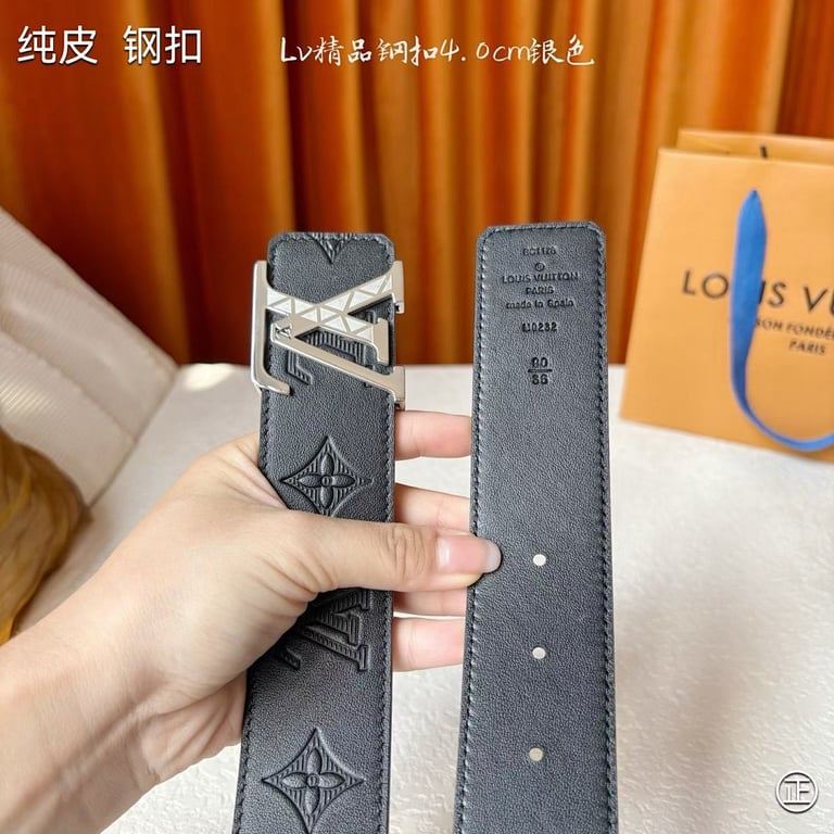 Louis Vuitton LV Initiales Monogram Belt Black Silver - 2