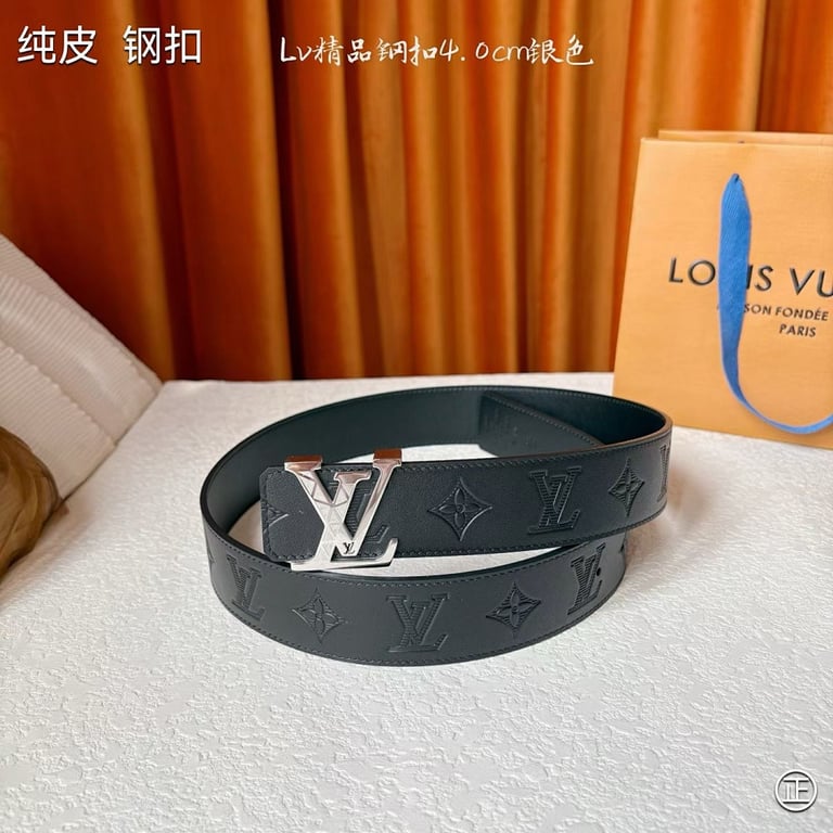 Louis Vuitton LV Initiales Monogram Belt Black Silver - 3