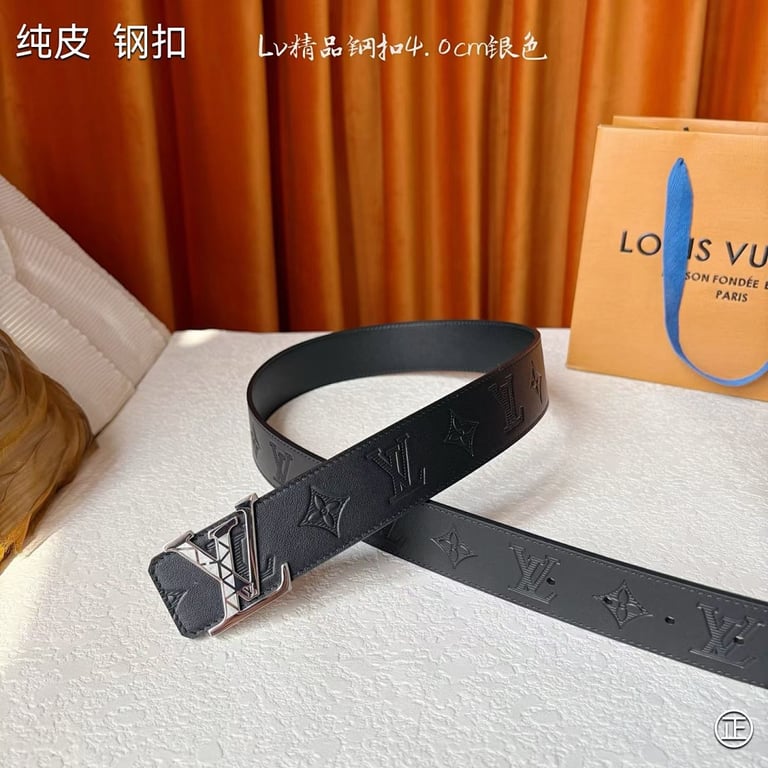 Louis Vuitton LV Initiales Monogram Belt Black Silver - 4