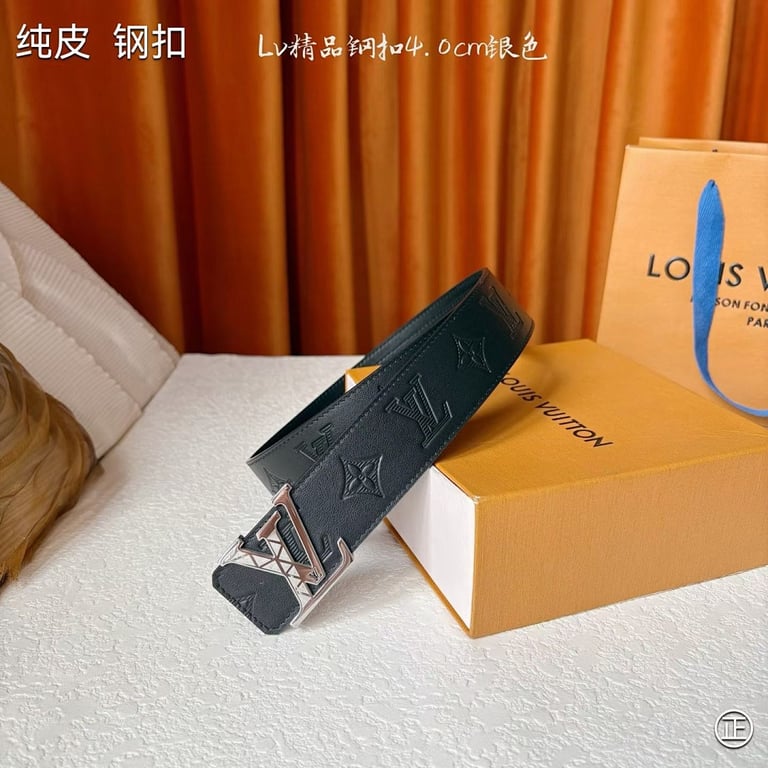 Louis Vuitton LV Initiales Monogram Belt Black Silver - 5