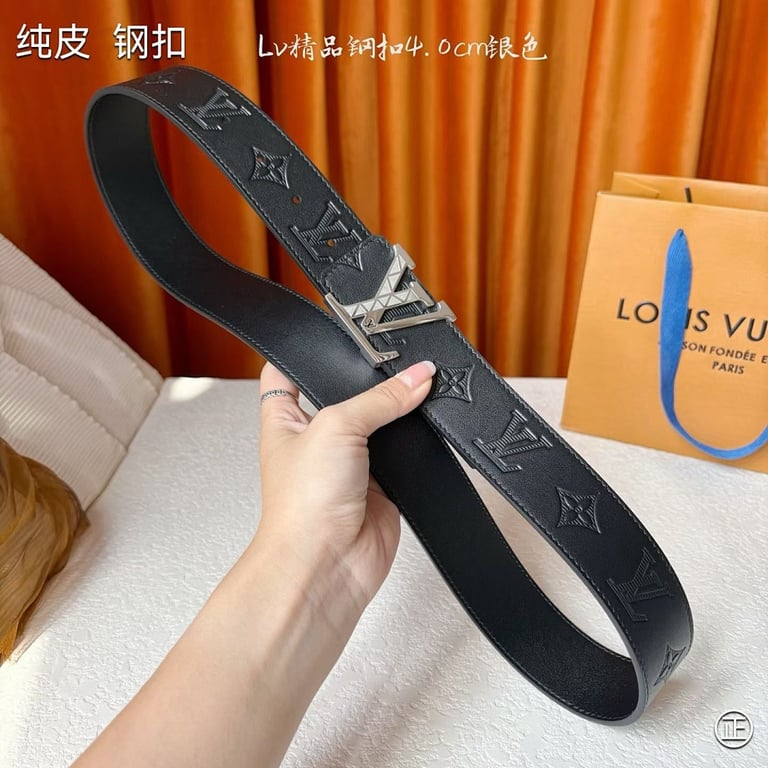 Louis Vuitton LV Initiales Monogram Belt Black Silver - 6