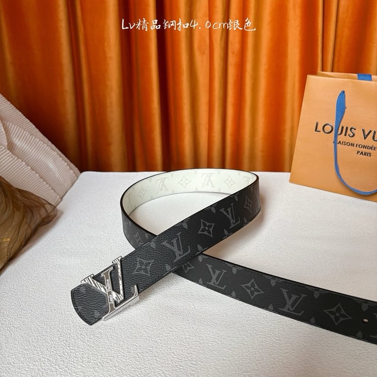 Louis Vuitton Monogram Eclipse Reversible Belt Silver Buckle - 4