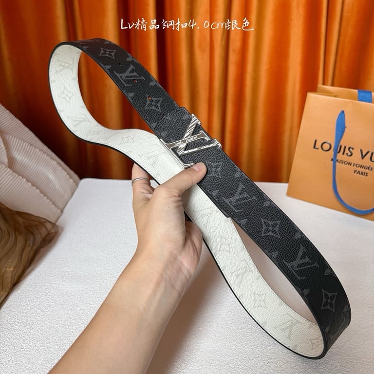 Louis Vuitton Monogram Eclipse Reversible Belt Silver Buckle - 6