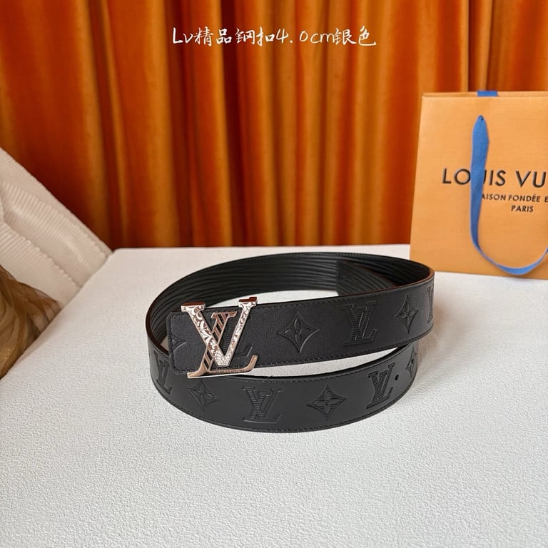 Louis Vuitton LV Initiales Engraved Buckle Belt Black - 3