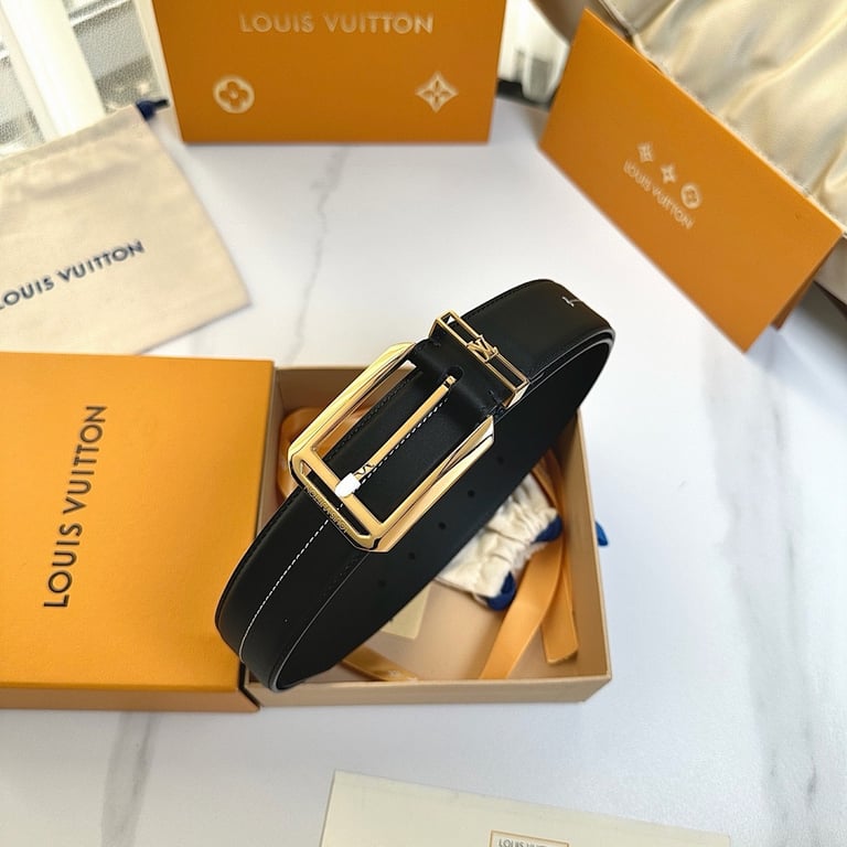 Louis Vuitton Pont 9 Leather Belt Black - 4
