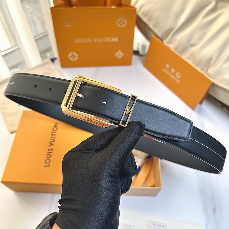 Louis Vuitton Pont 9 Leather Belt Black - 6