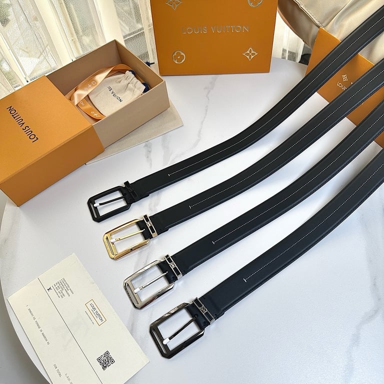 Louis Vuitton Pont 9 Leather Belt Black - 8