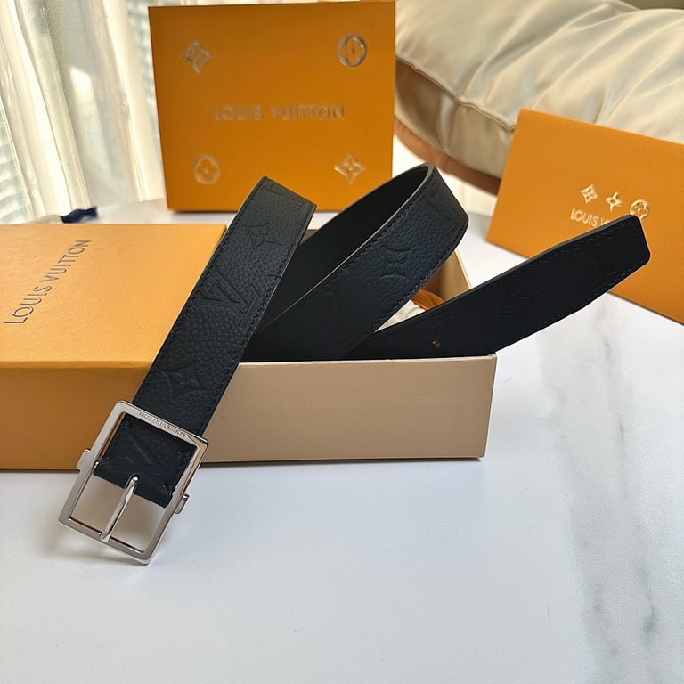 Louis Vuitton Monogram Embossed Leather Belt Black - 4