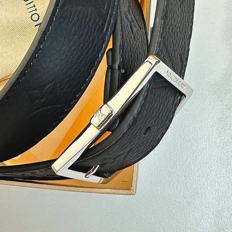 Louis Vuitton Monogram Embossed Leather Belt Black - 7